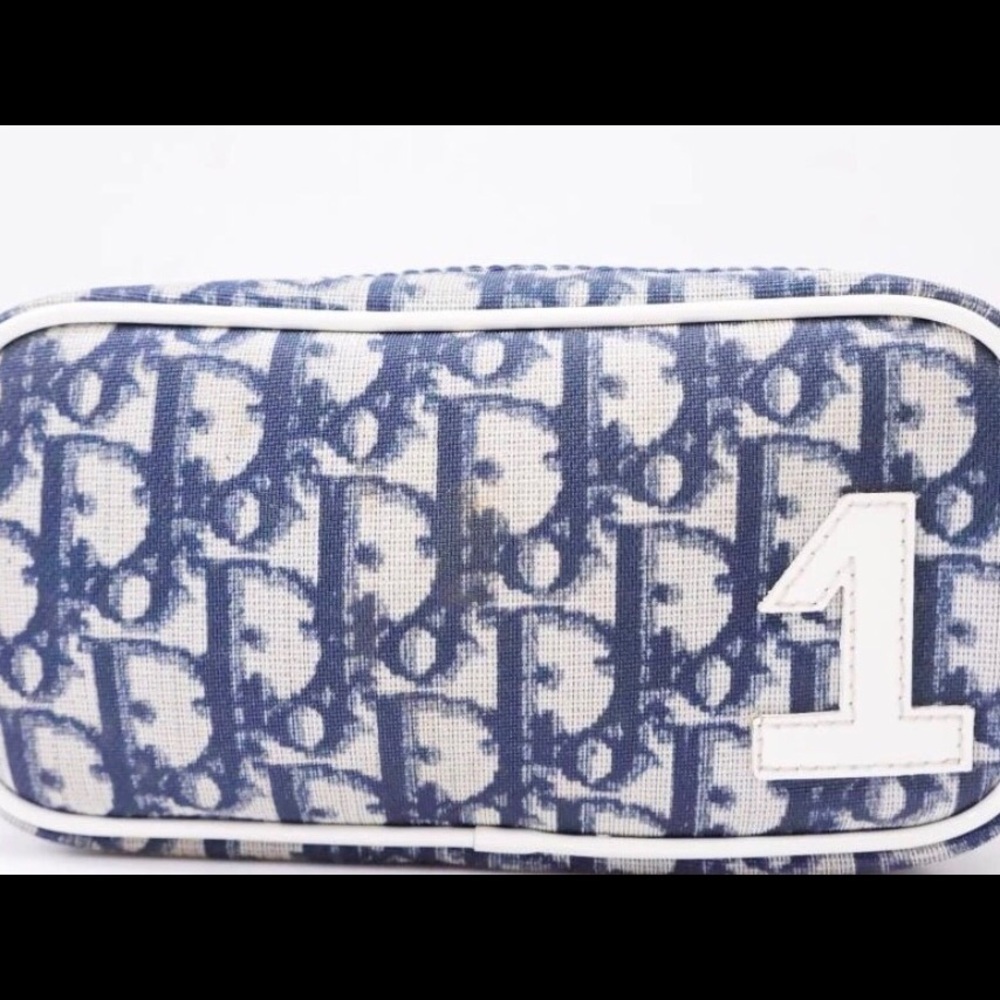 CHRISTIAN DIOR VINTAGE MONOGRAM BLUE TROTTER POUCH - Picture 3 of 13